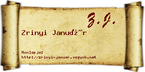 Zrinyi Január névjegykártya